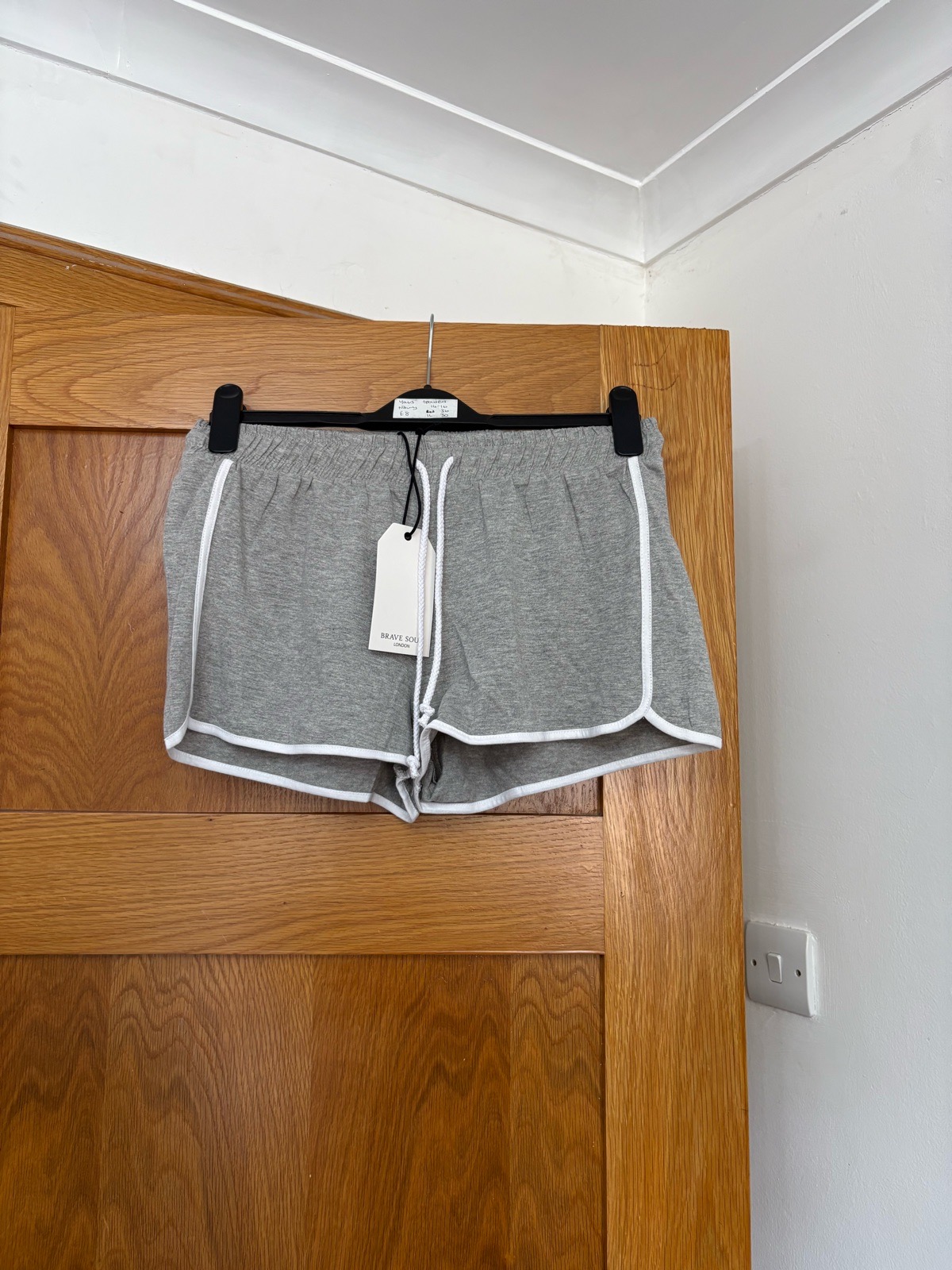 Brave Soul Running Shorts with Contrast Binding Colour Grey/White Size S