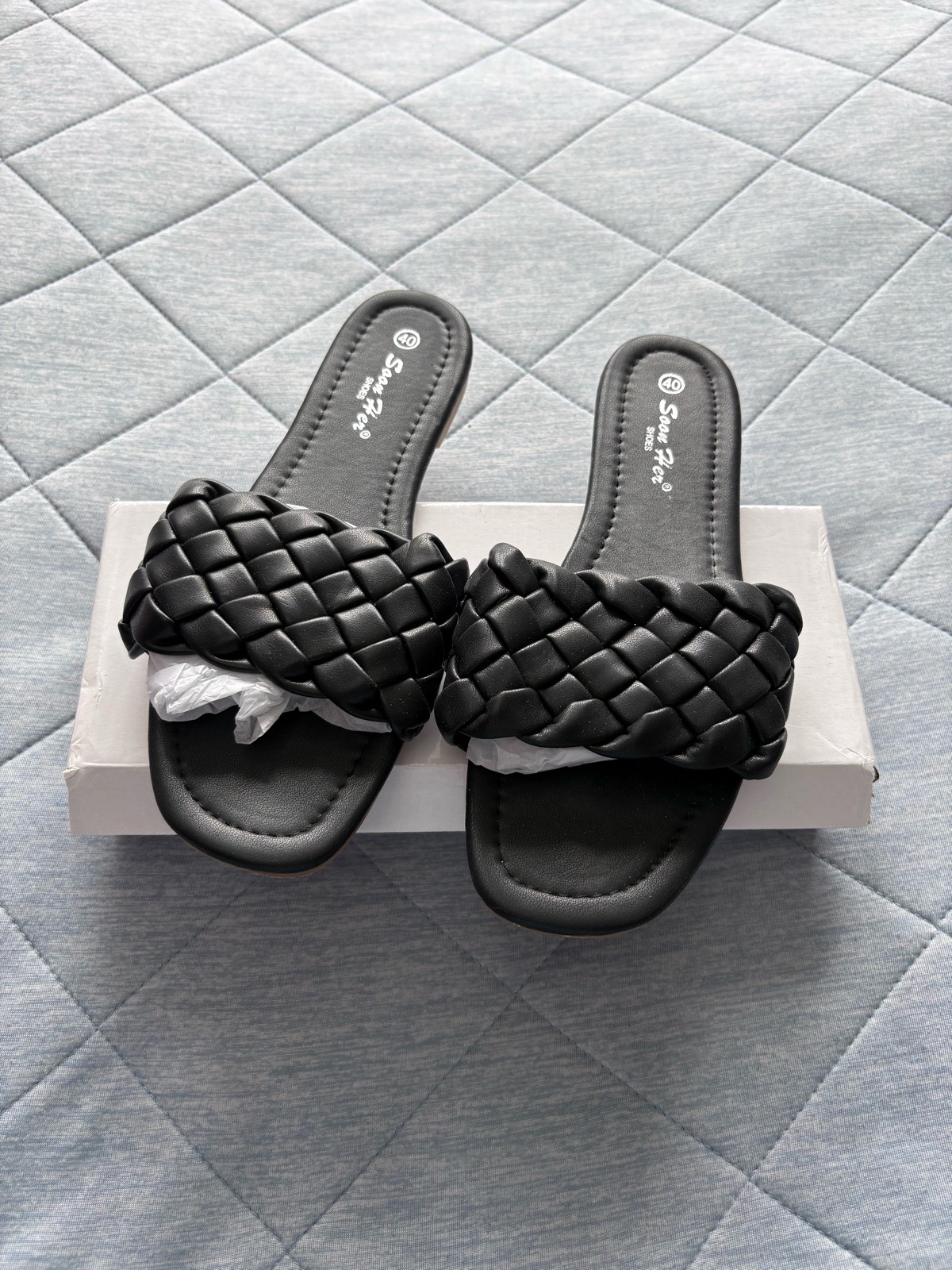 Soon Her Slip On Sandals Colour Black Size 40 UK size 7