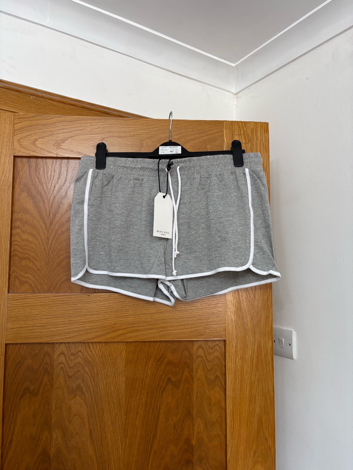 Brave Soul Running Shorts with Contrast Binding Colour Grey/White Size L