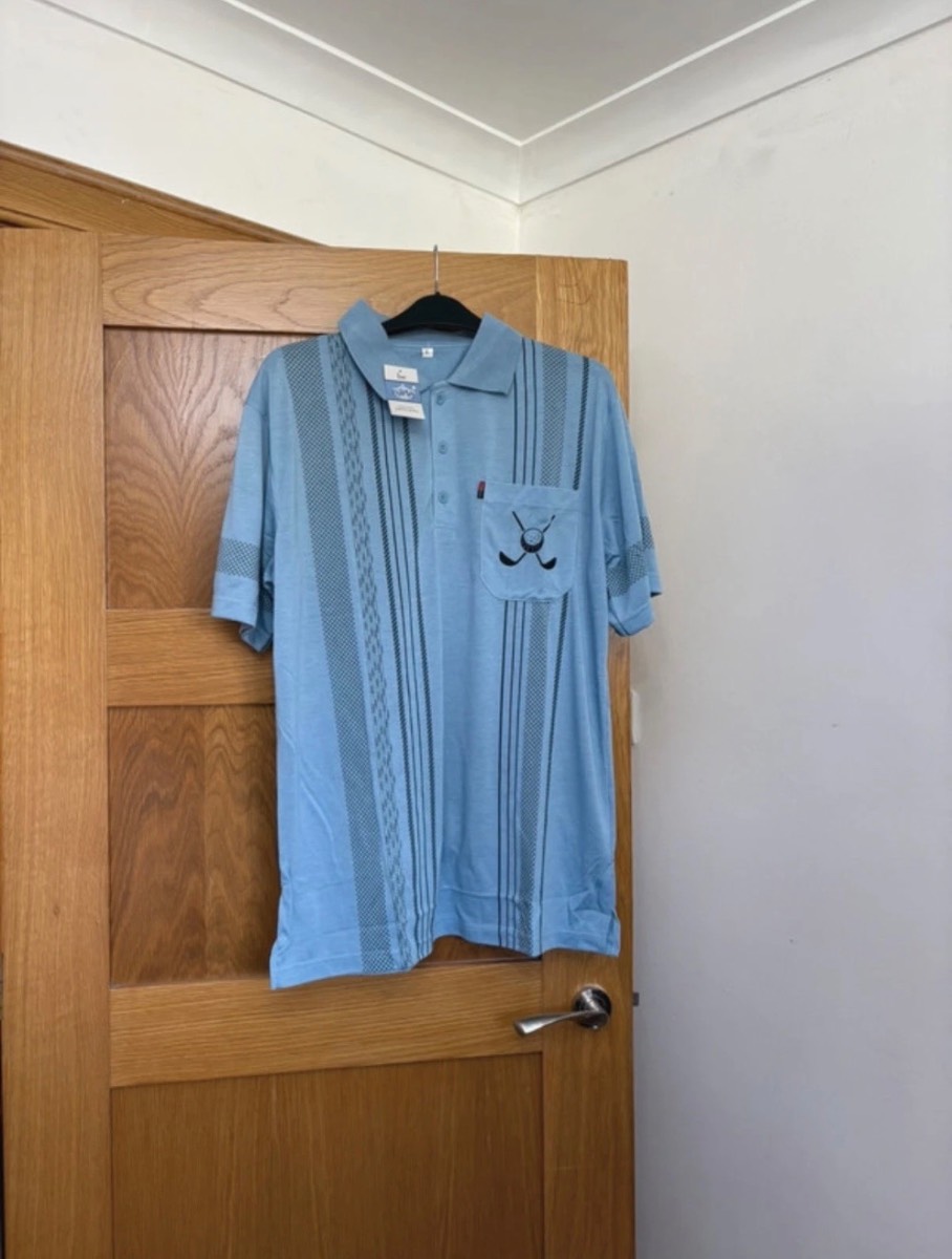 Be Lucky Short Sleeve Polo Shirt Colour Light Blue Size L
