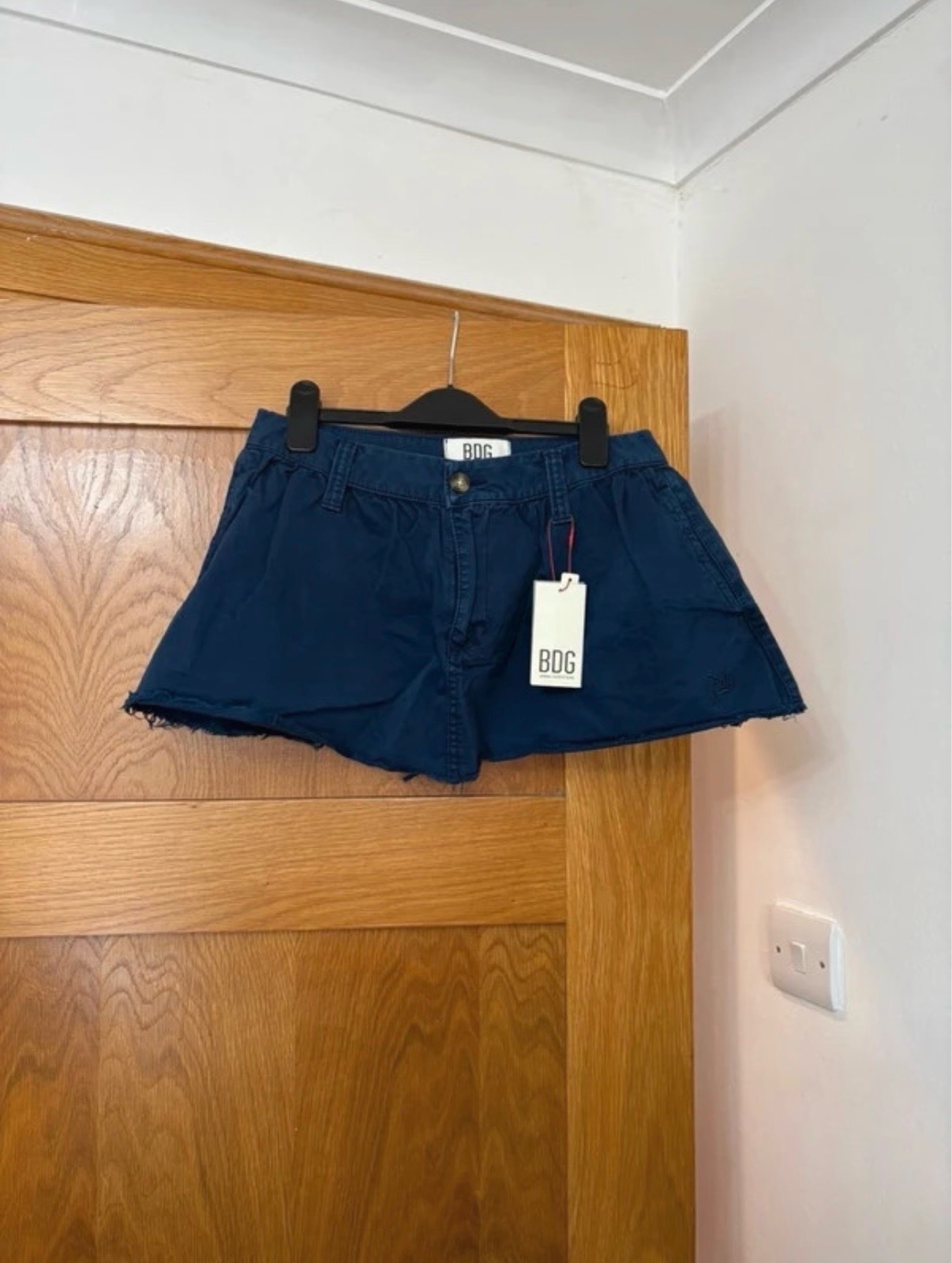 BDG Chiaro Chino Mini Skirt Colour Navy Size XS