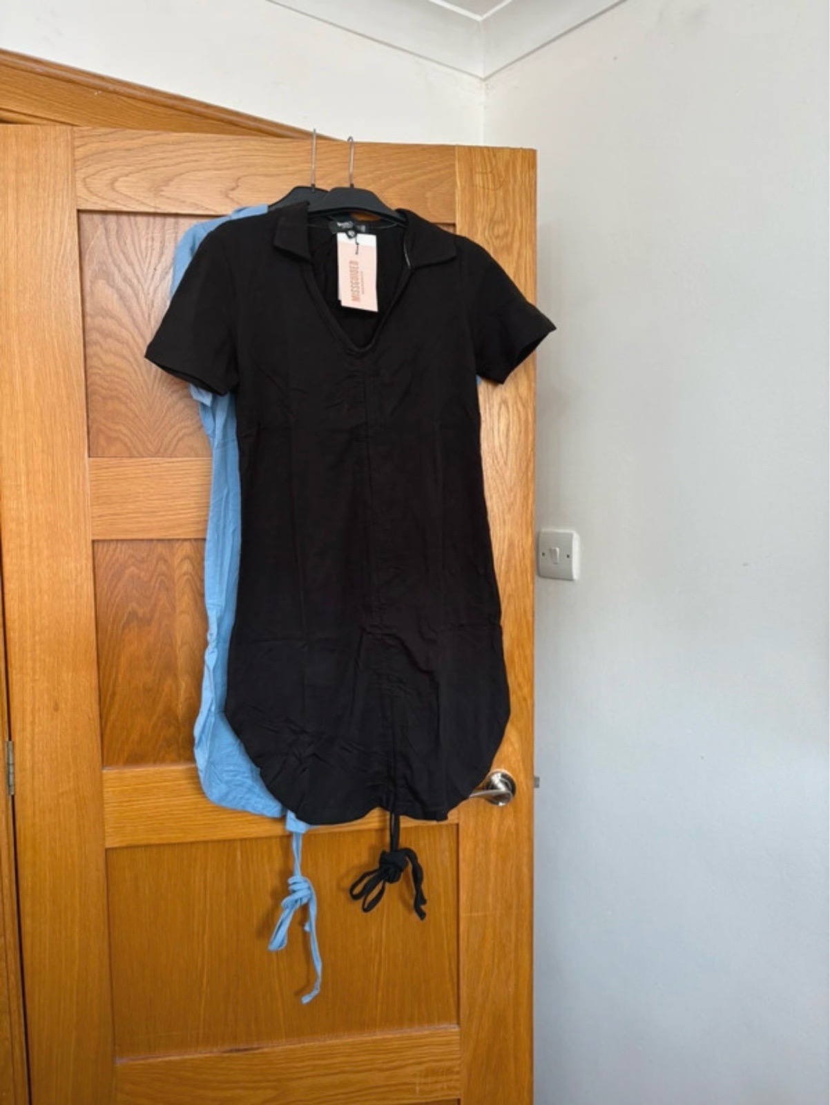 Missguided Maternity 2 Pack Ruched Front Tops Colour Blue/Black Size 8