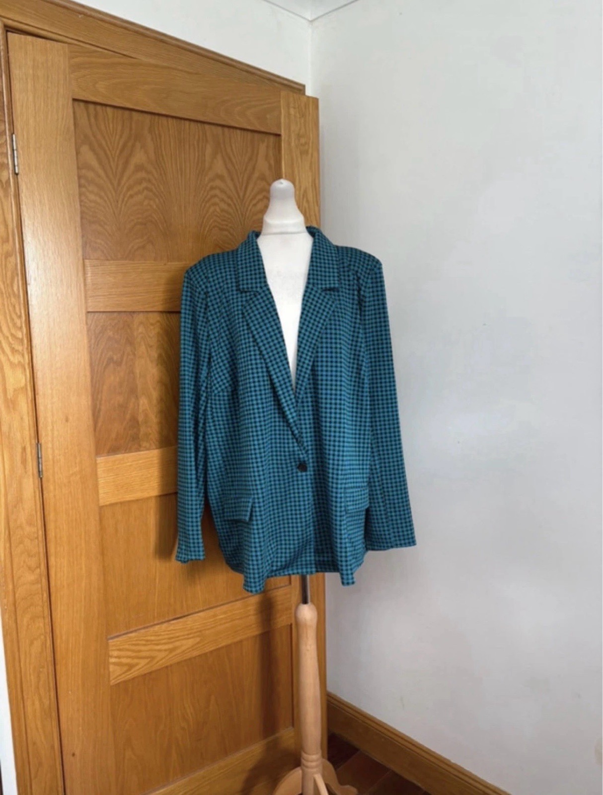 Simply Be Houndstooth Blazer Colour Dark Green/Black Size 32