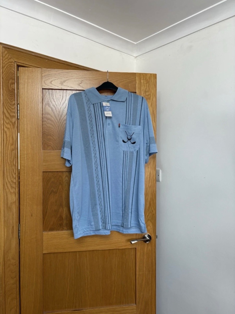 Be Lucky Short Sleeve Polo Shirt Colour Light Blue Size XL