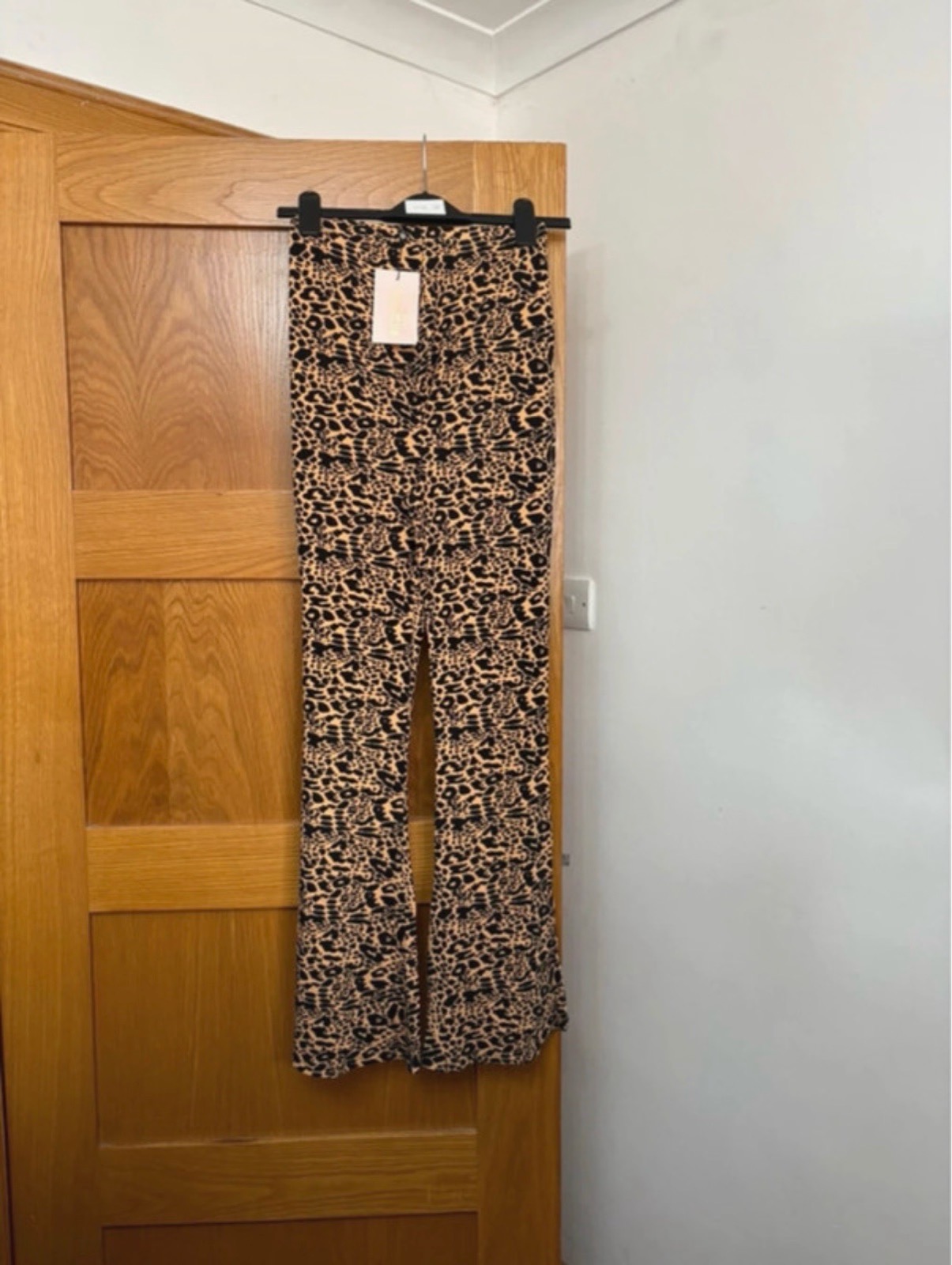 Missguided Maternity Flare Trousers Colour Black/Tan Size 4