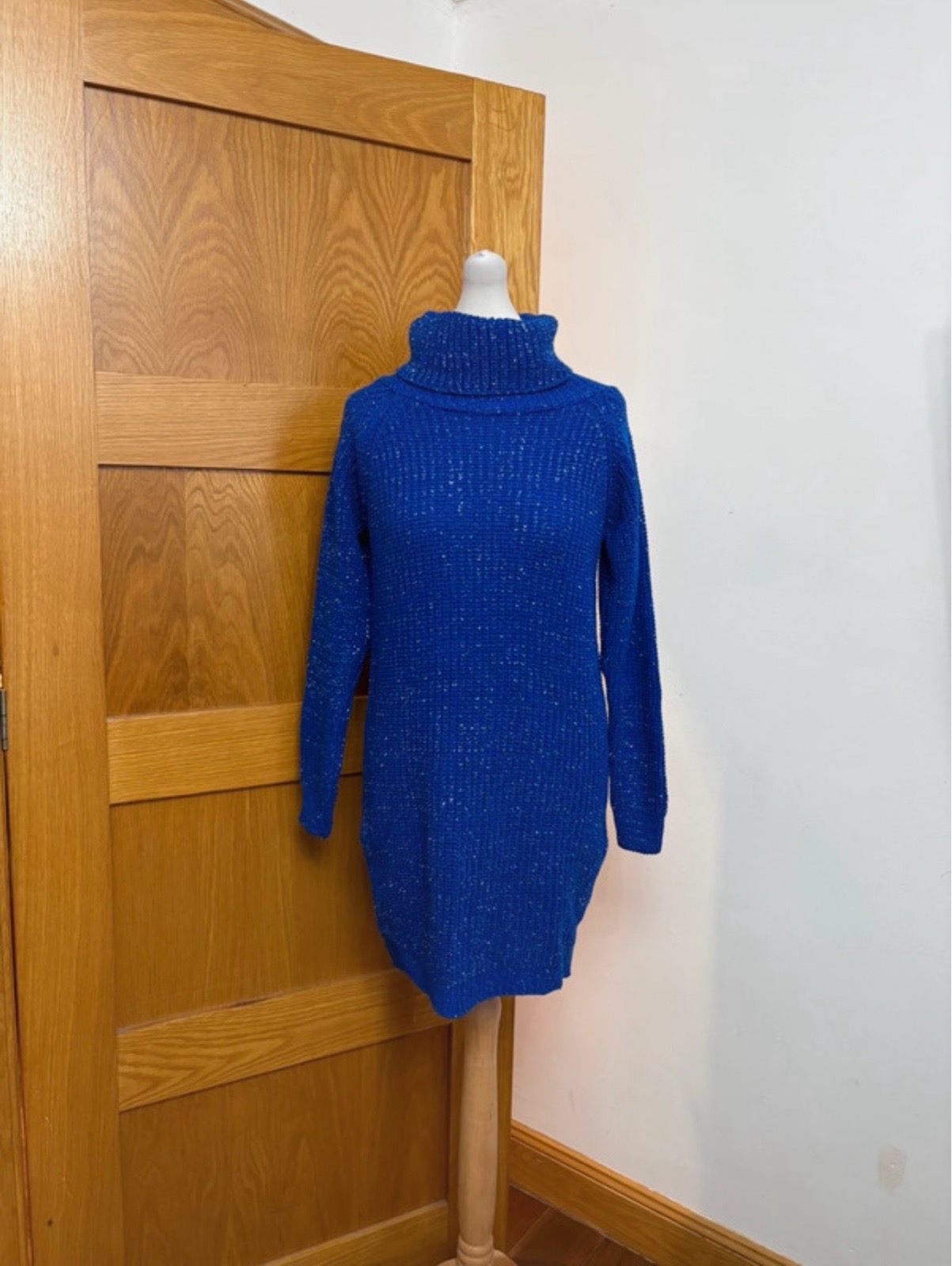 Porte A Porte Roll Neck Jumper Dress Colour Blue One Size 10-16