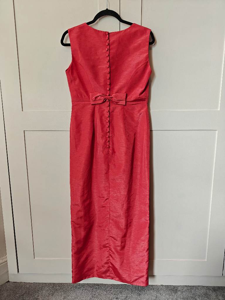 Vintage Bow Back and Buttons Occasion Dress- Size 10