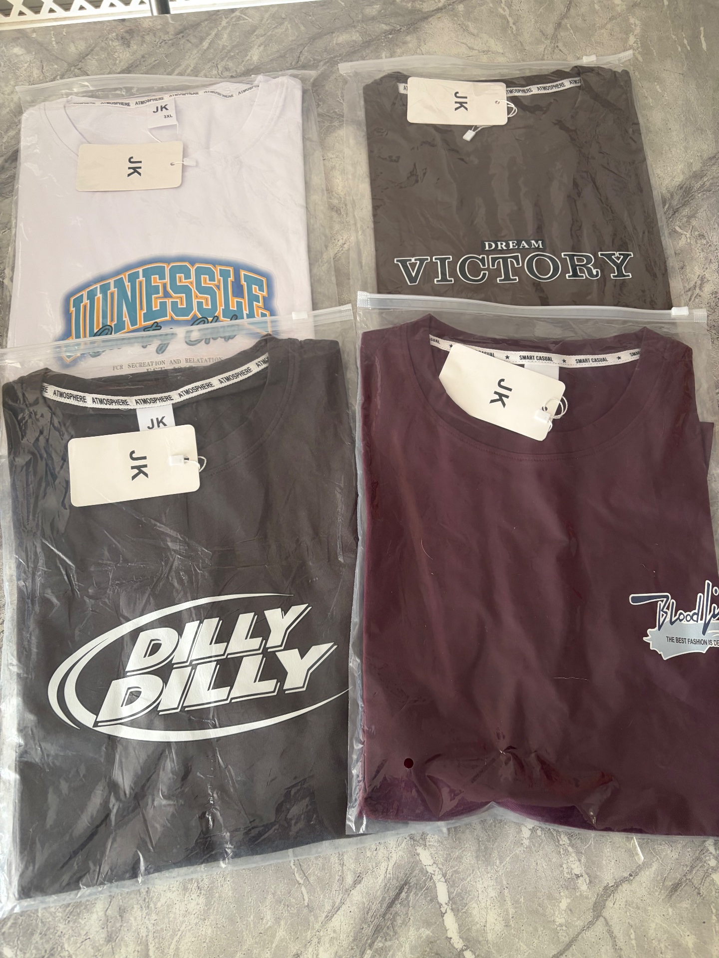 4 x New Printed Tee Shirts Seconds...Wrong Tag Size