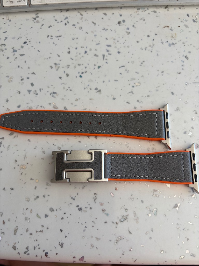 Grey and Orange Apple Watch Replacment Band