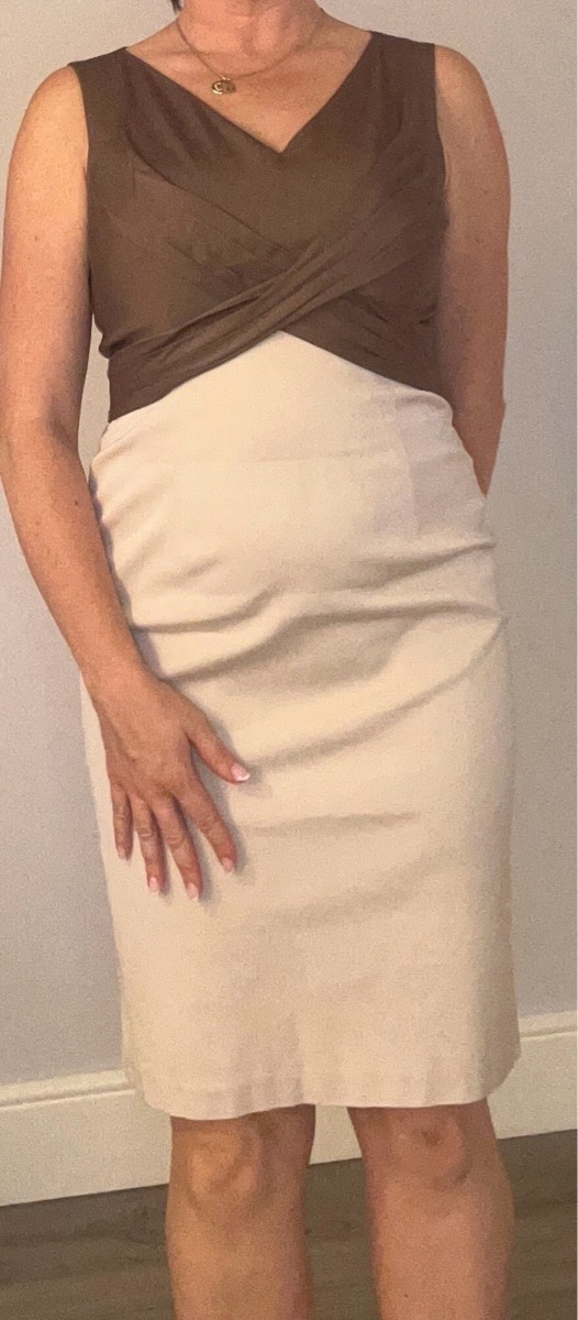 Phase Eight Two-Tone Shift Dress Size 14 Elegant Colour Block Dress