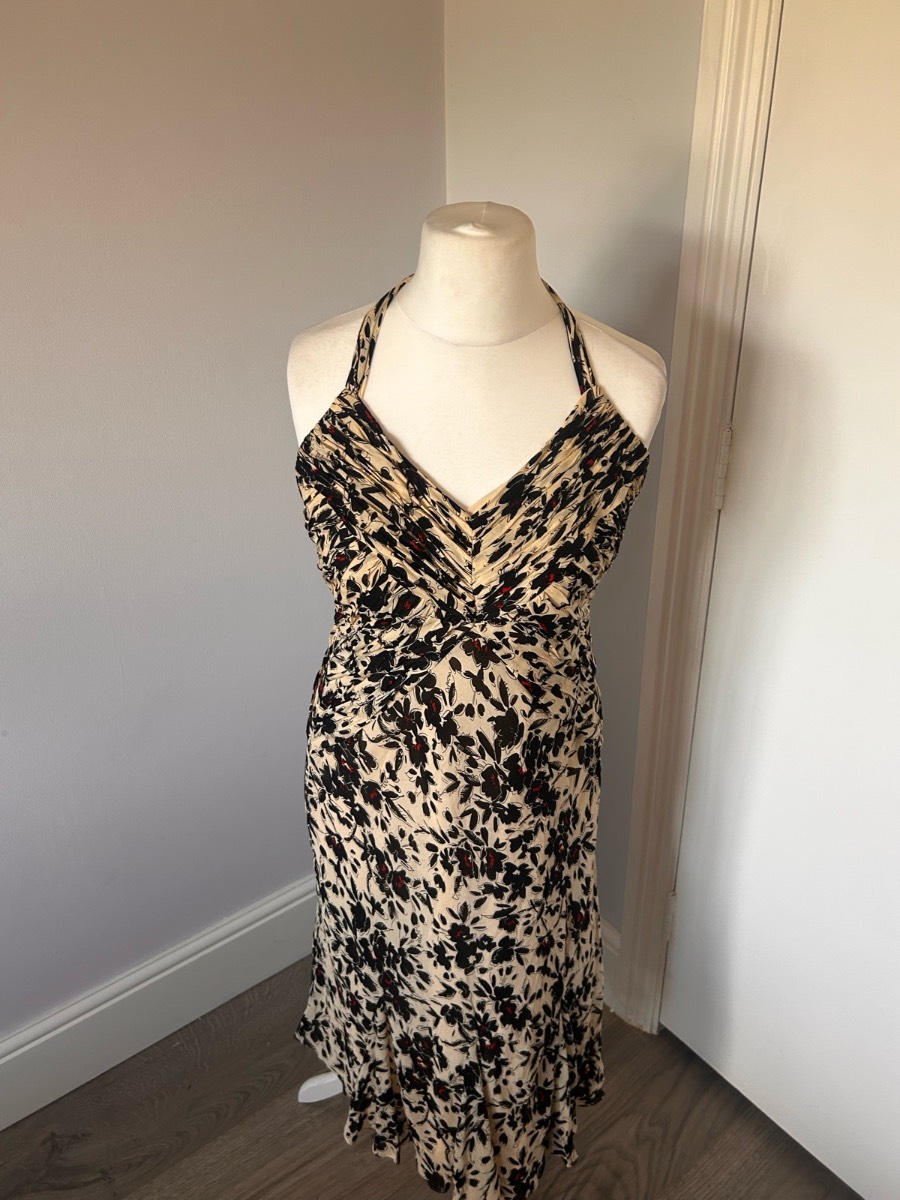 Stunning Coast Floral Halter Neck Midi Dress - Size 14 - Excellent Condition