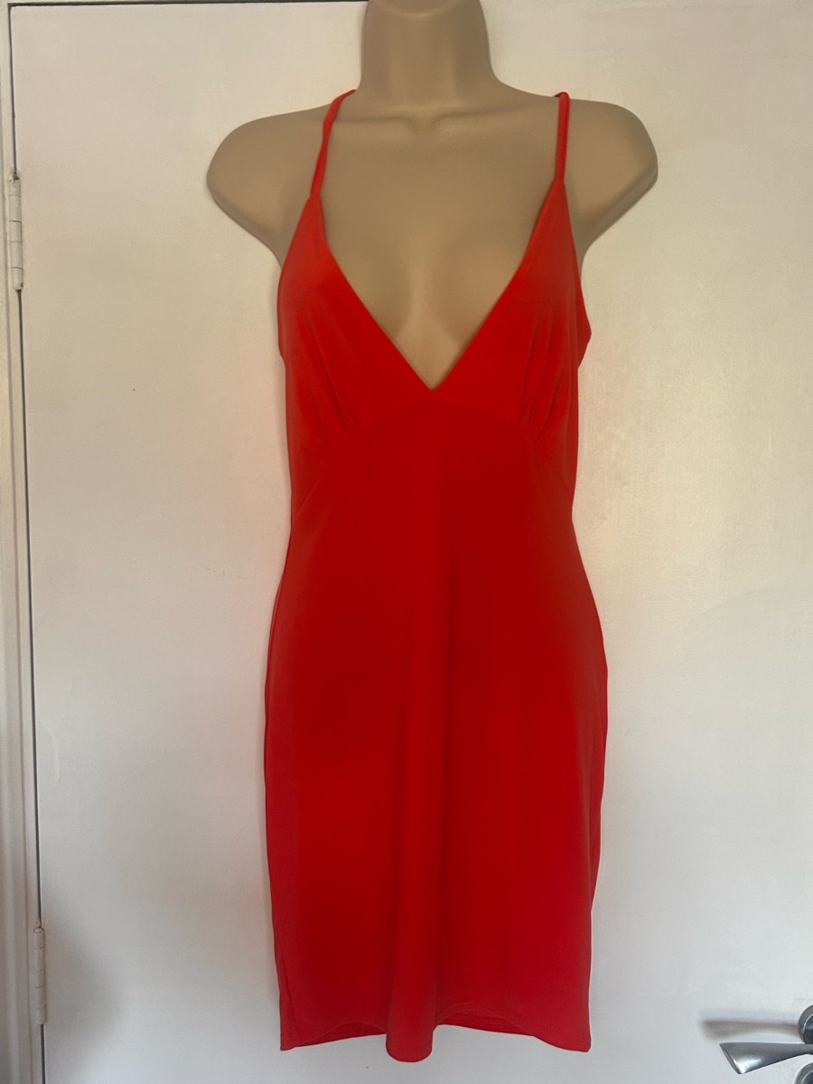 BNWT Boohoo Night Red Ruched Mini Dress - Size 12