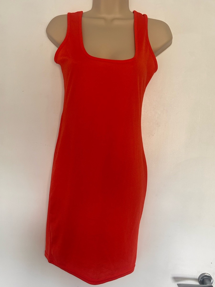 Boohoo Night orange bodycon dress UK 12 BNWT