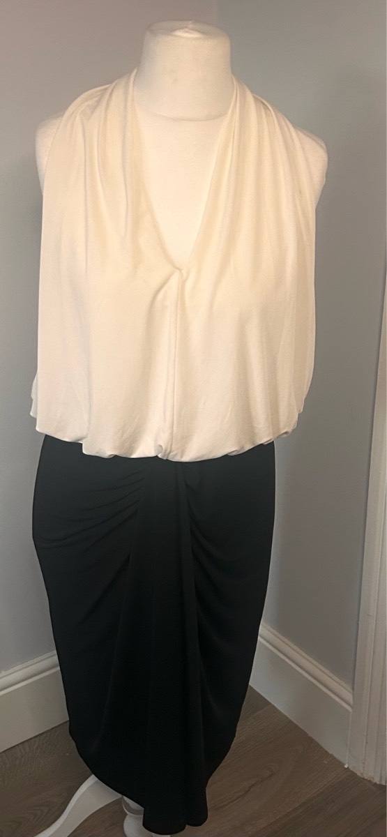 Donna Karan Colour-Block Draped Midi Dress - NWT - Size 12