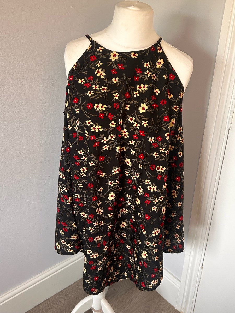 NWT Pep & Co Floral Halter Neck Tunic / Dress - Size UK 12