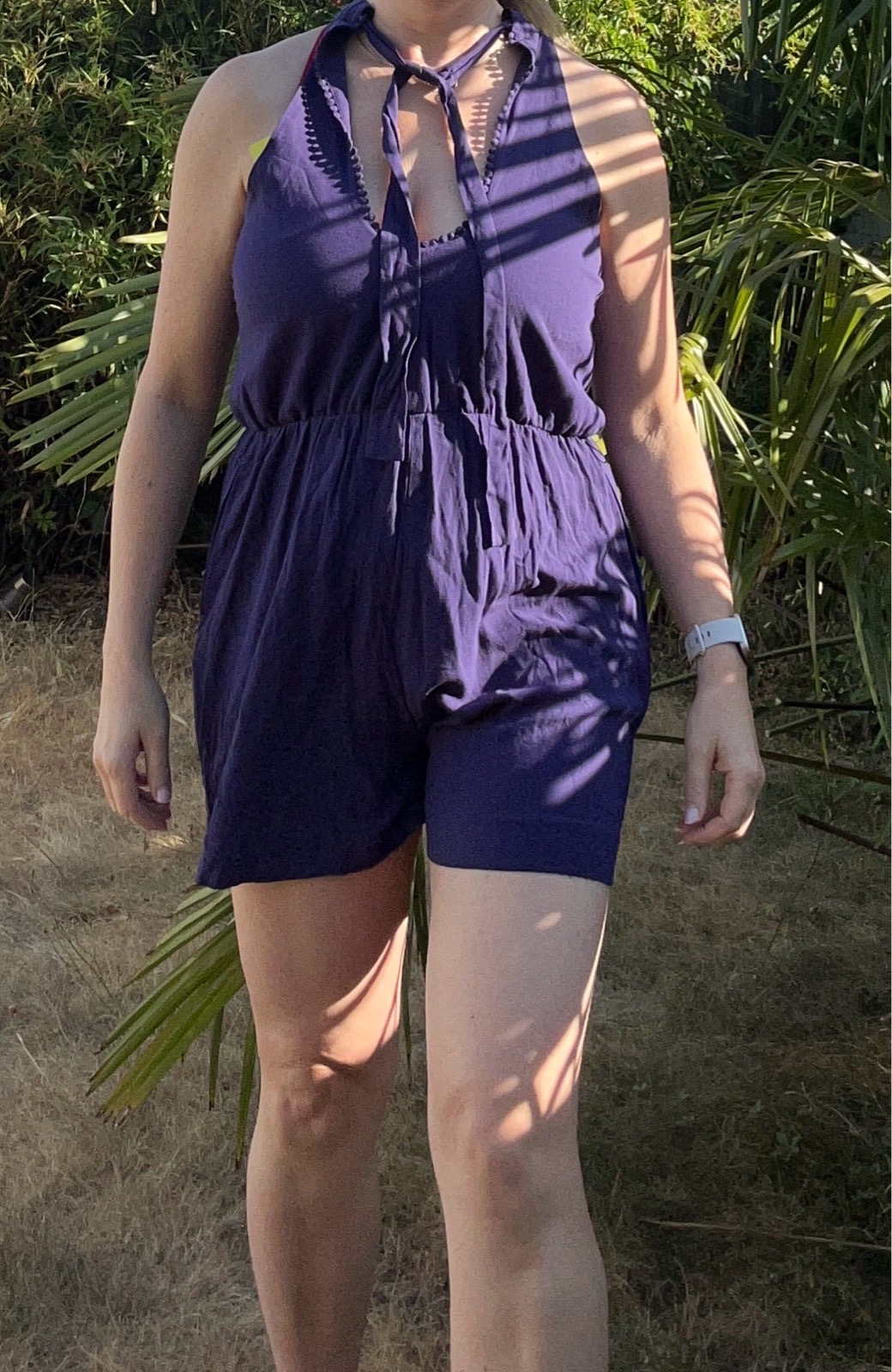 Karen Millen Purple Halter Playsuit Size M - New With Tags (RRP £85)