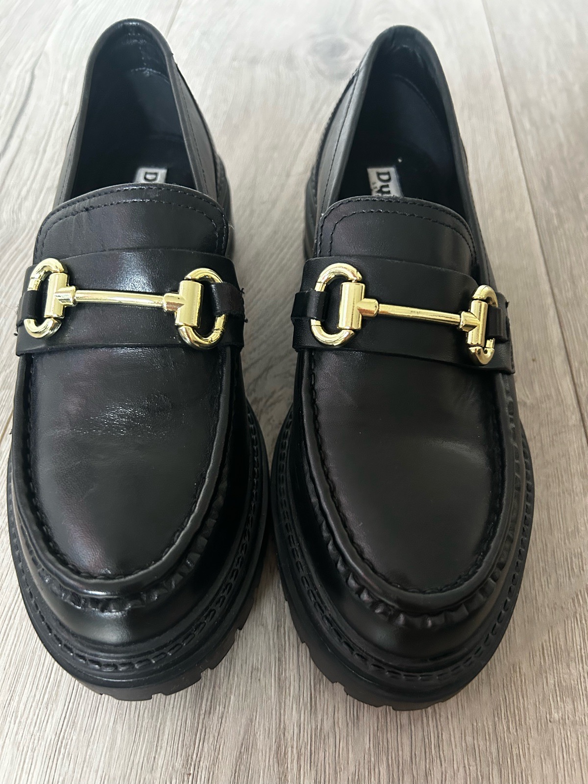 Dune London Black Leather Chunky Loafers - UK 3 / New Without B