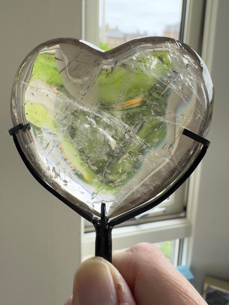 High grade Smokey Quartz heart