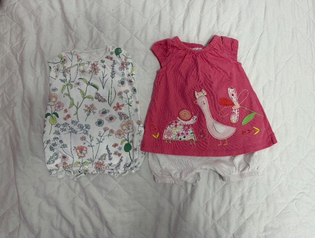 Next baby girl floral flowery snail duck summer rompers 0-3 months