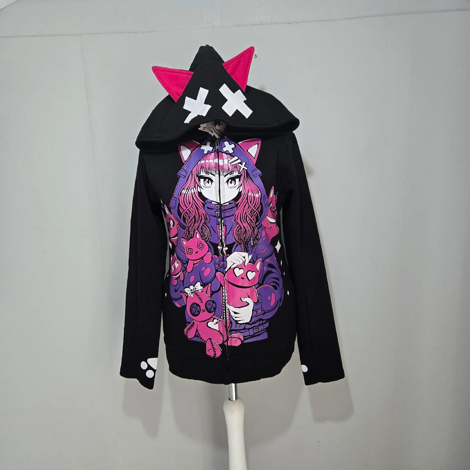 Cupcake Cult Kitty Mayhem Hoodie XL UK 14 Goth Scene