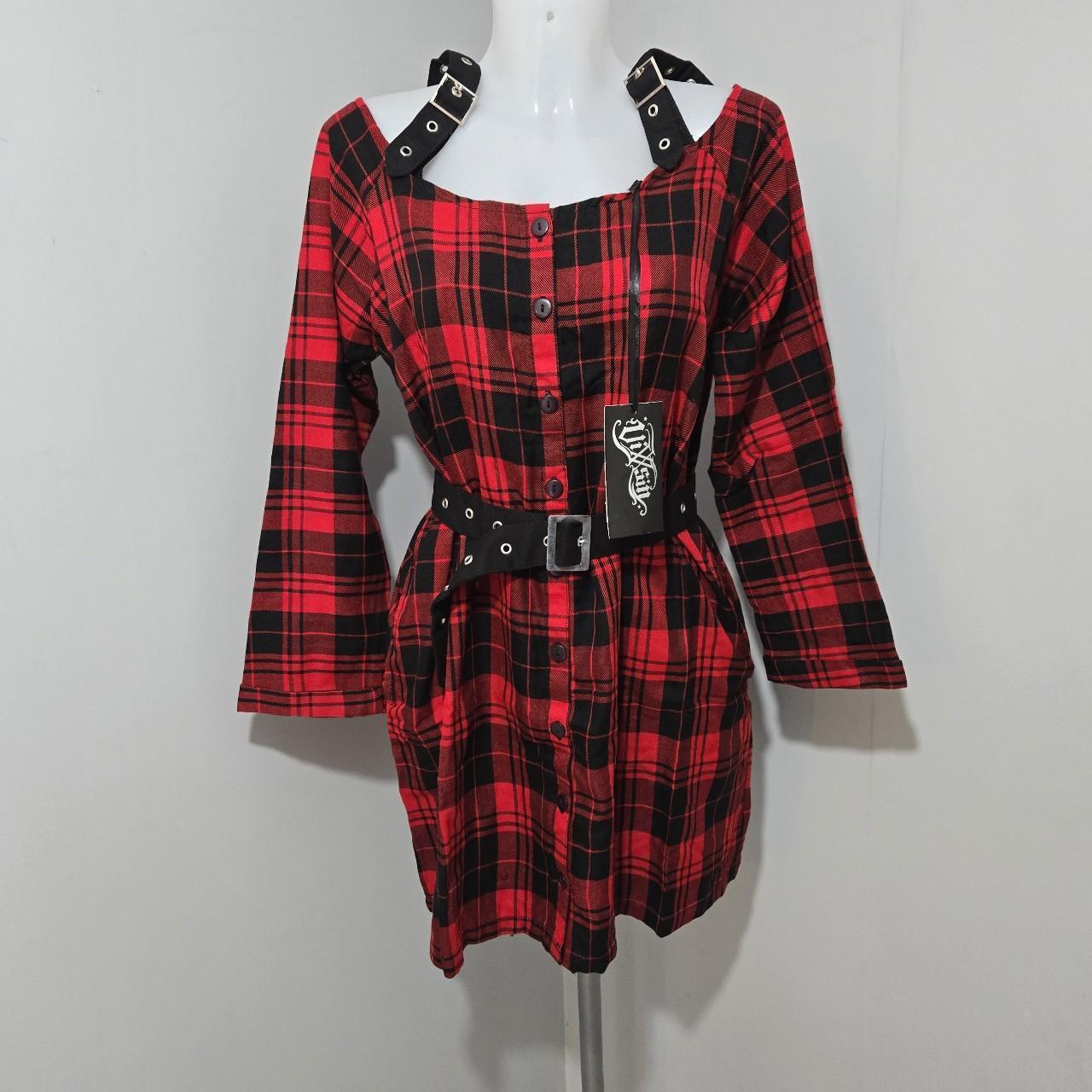 Vixxsin Labyrinth Dress Red Tartan Gothic Mini UK 8