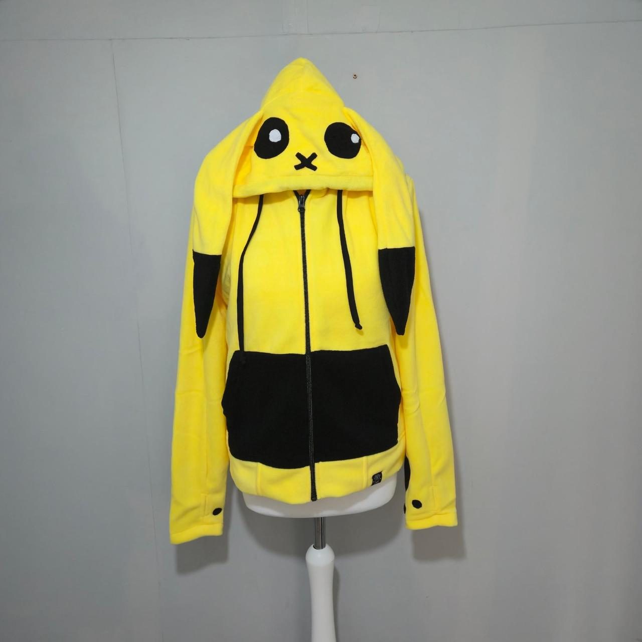 Cupcake Cult Yellow Bunny Ear Hoodie Size XL UK 14 Kawaii Alt Goth