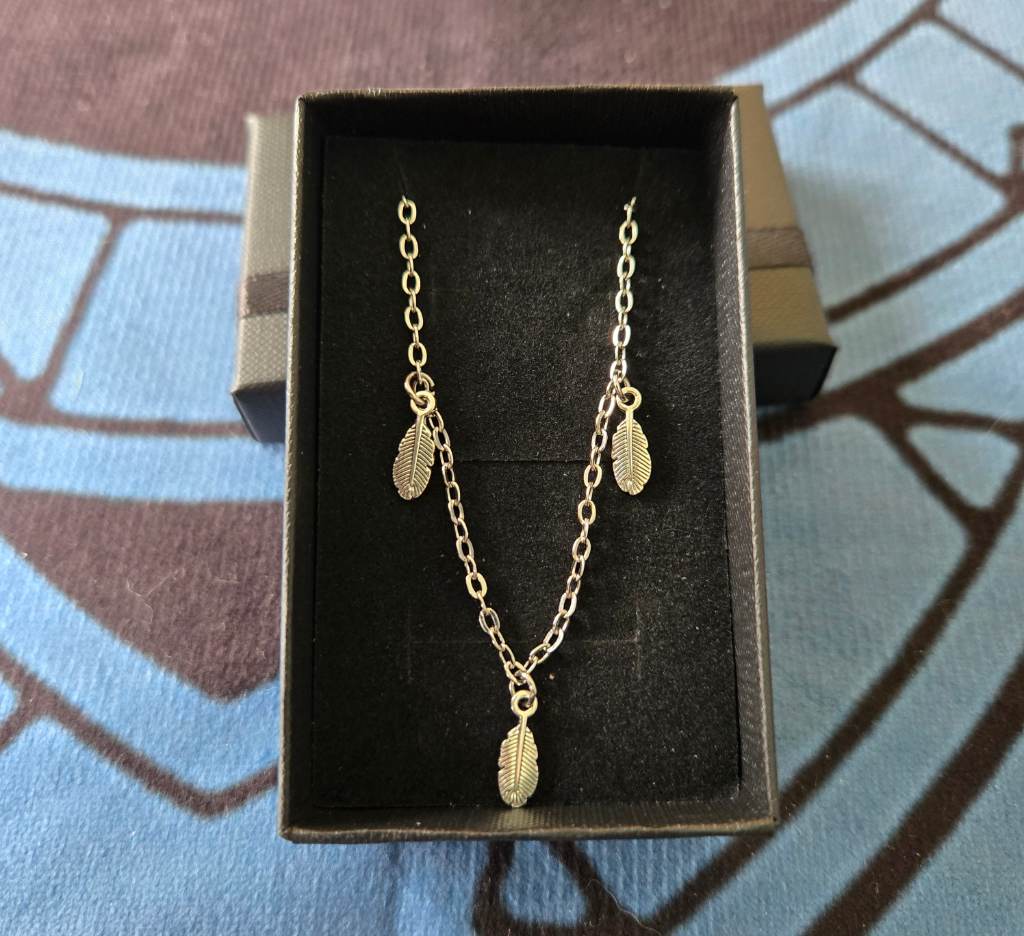 Stainless Steel Feather Charm Anklet Ankle Bracelet 27cm