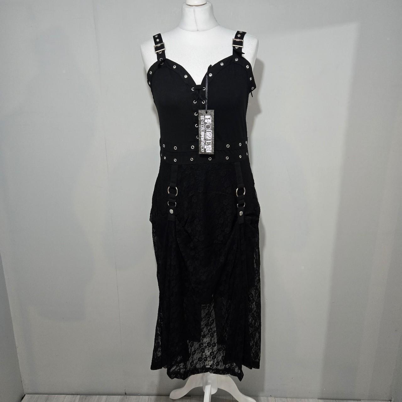 Poizen Industries Soulless Dress Black Gothic Lace Dress UK 14
