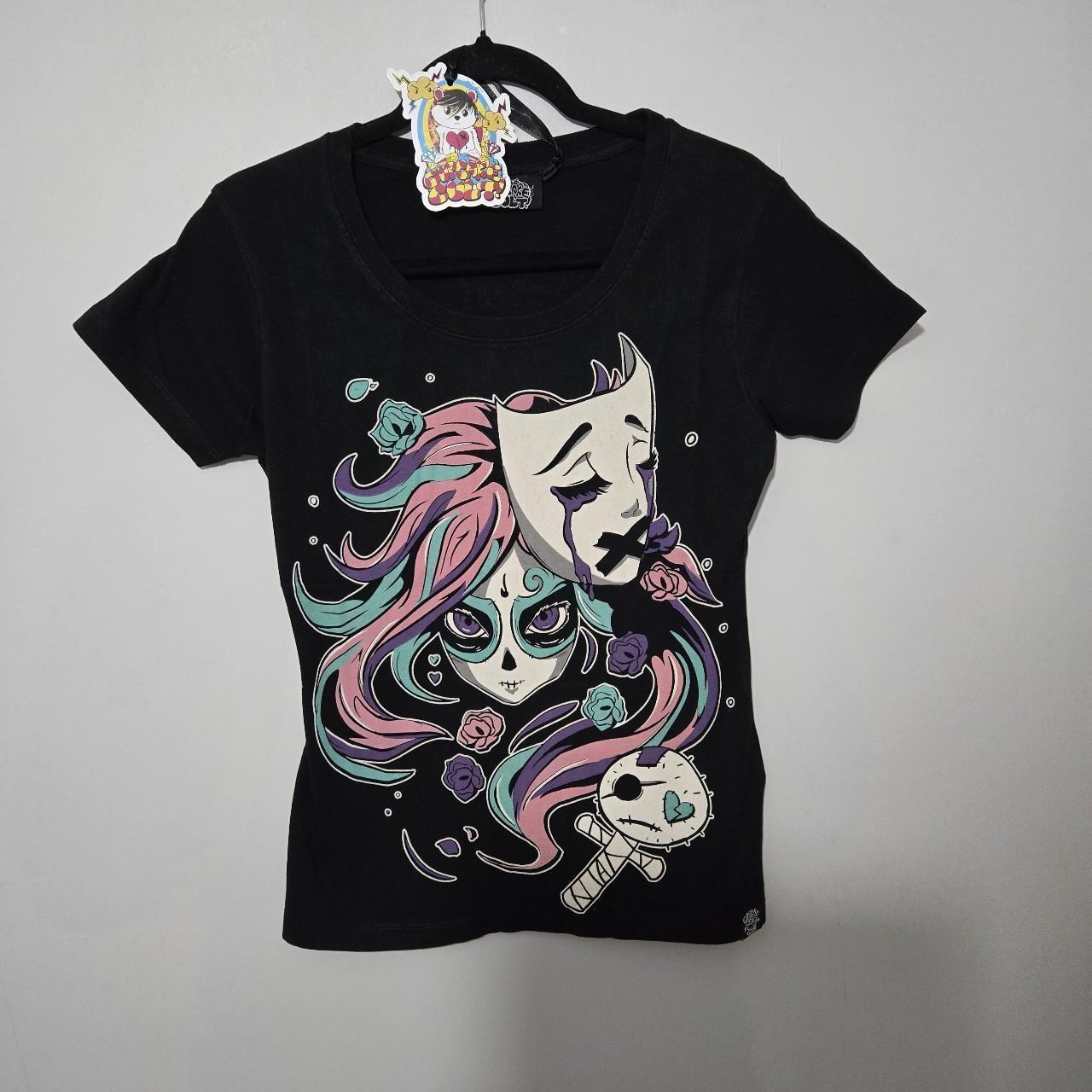 Cupcake Cult Silence Mask T Shirt Black Graphic Tee Size M UK 10