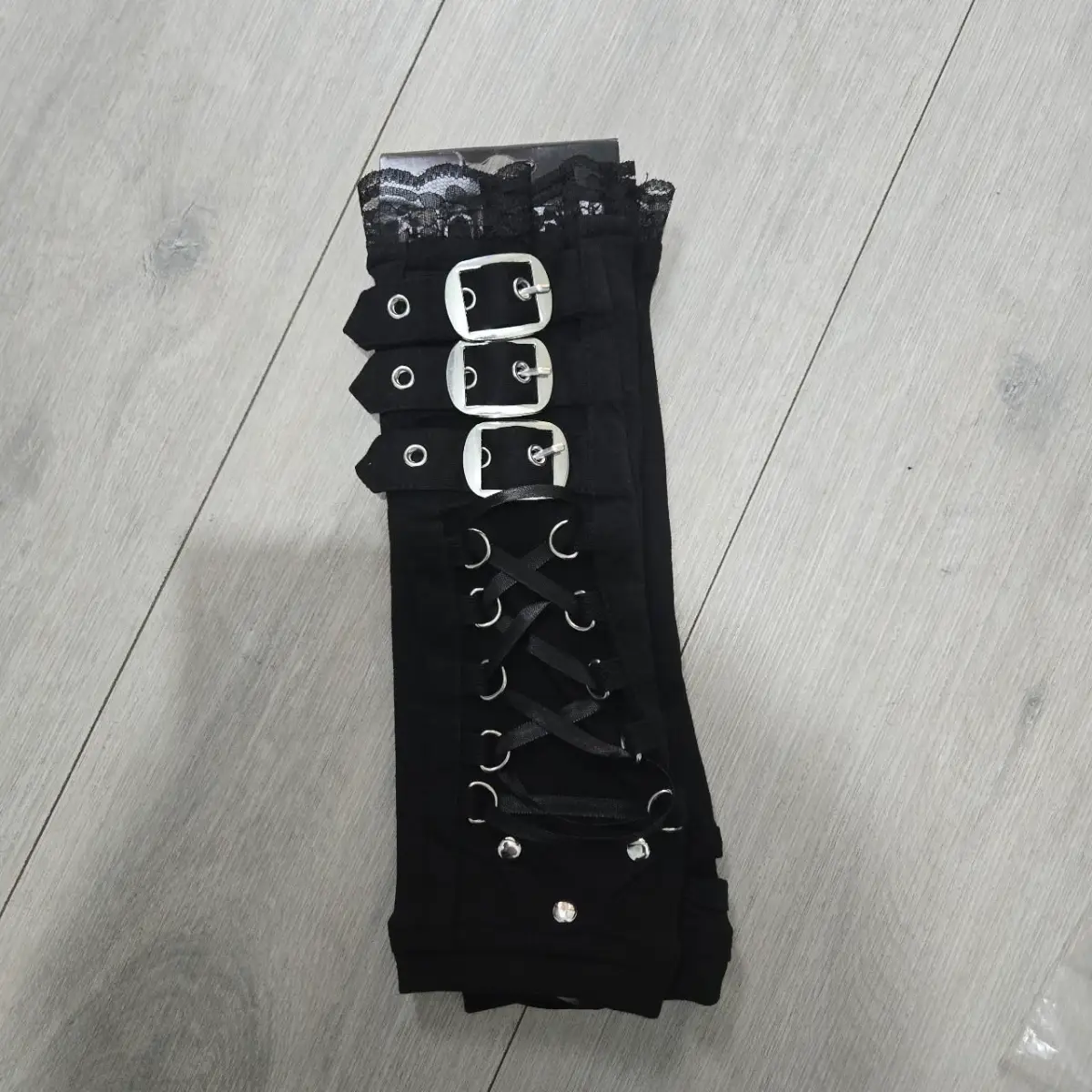 Poizen Industries Monroe Buckle Armwarmers Black Gothic Punk Emo Alt
