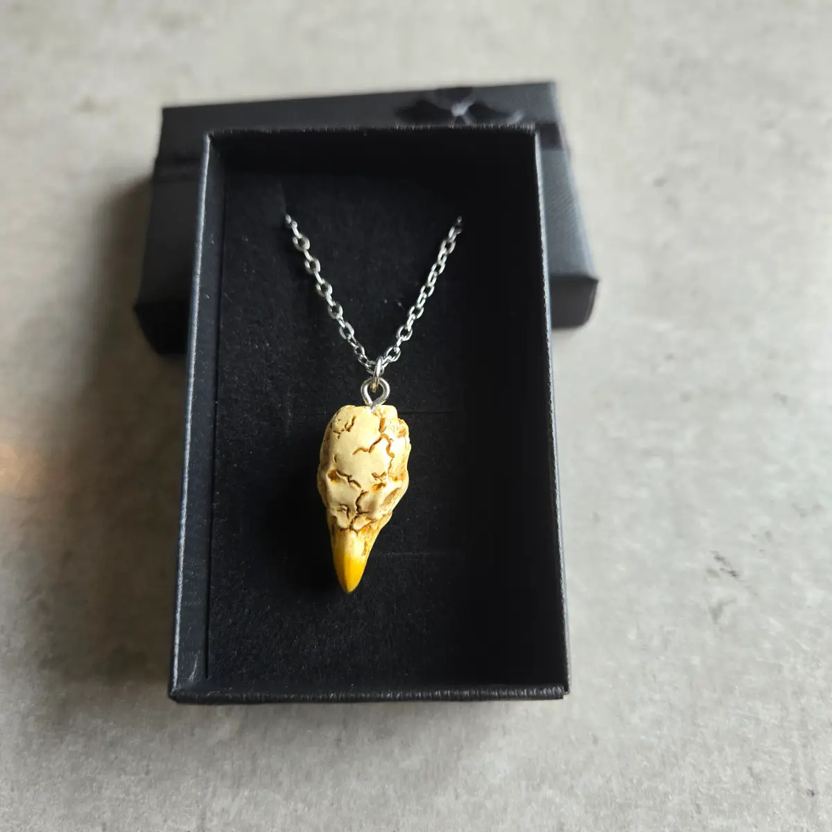 Bird Skull Necklace Stainless Steel Chain Gothic Gift Boxed