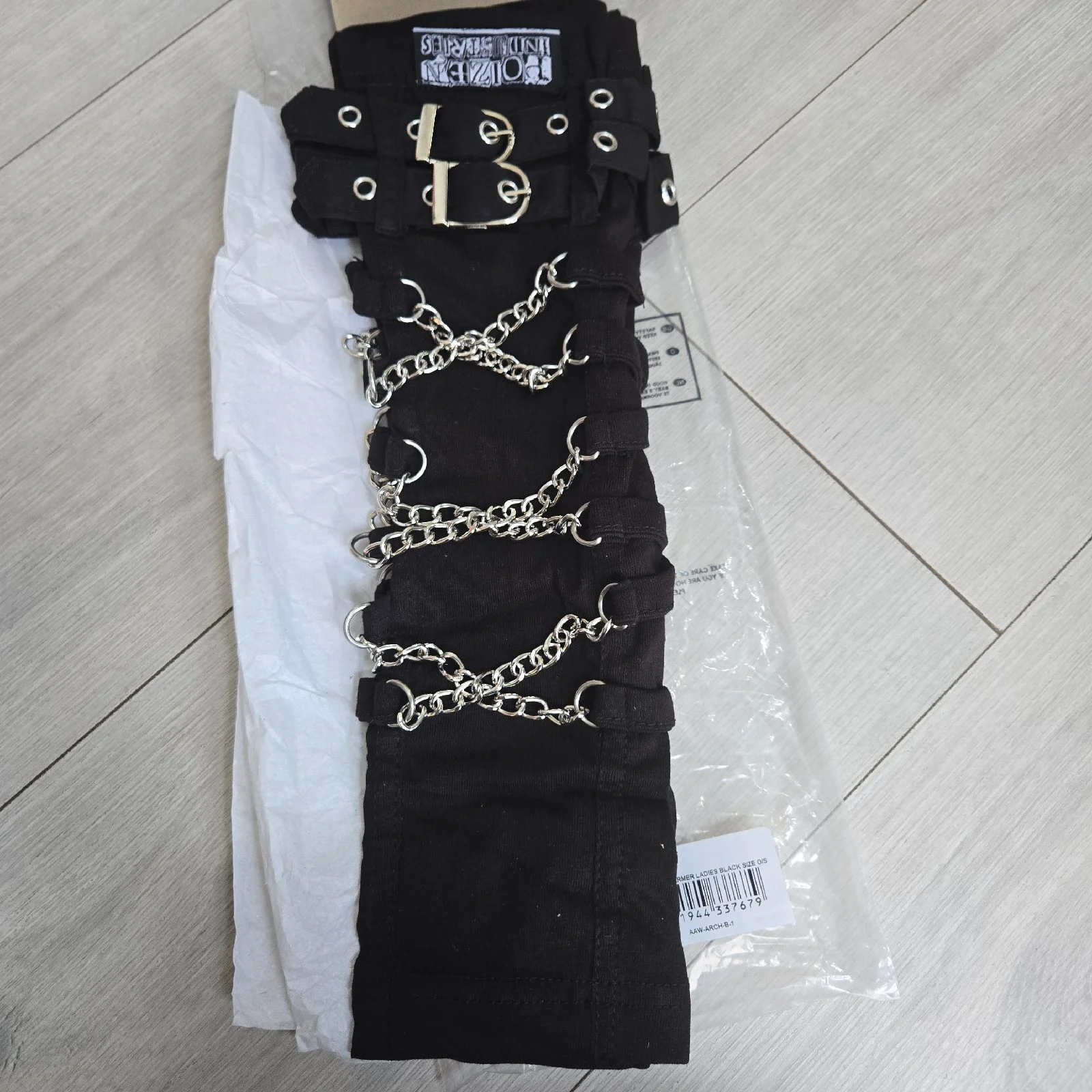 Black Chain Arm Warmers Poizen Industries Goth Scene Emo Punk