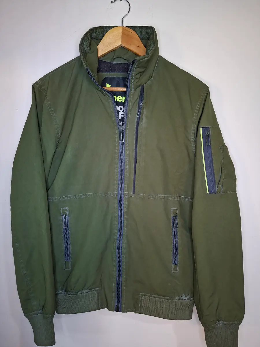 Superdry Moody NiteFlite Lite Bomber Jacket Khaki Green Size small