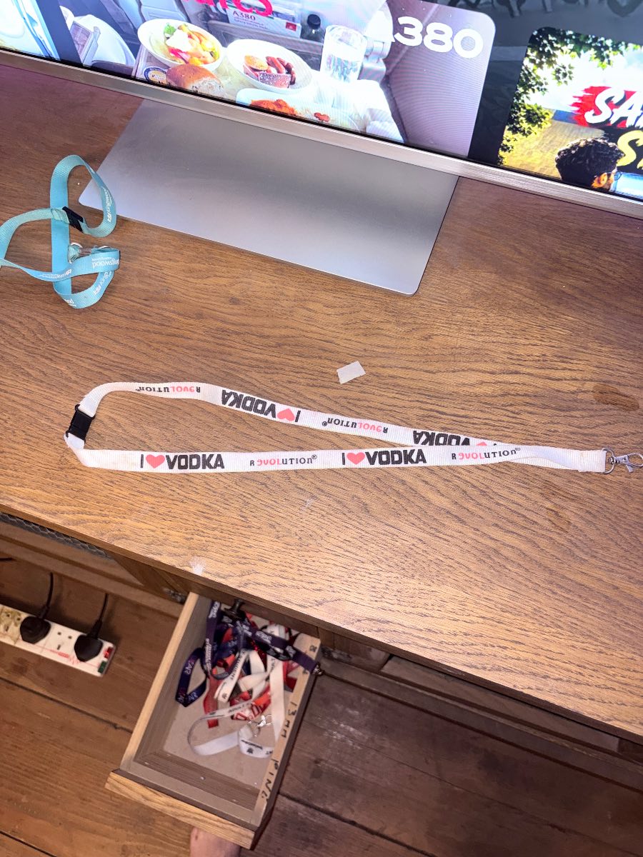 "I Love Vodka Revolution White Lanyard – Neck Strap with Metal Clip