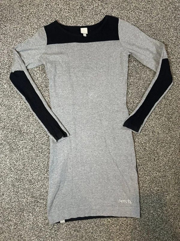 Vintage Y2K Bench colour block knit dress bodycon 00s summer retro streetwear