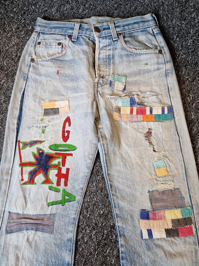 Mens Levis 501 Womans Vintage 1980s French Fashion Art