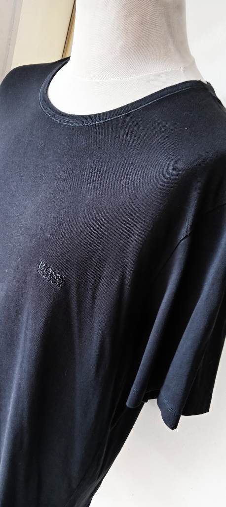 Hugo Boss Black T Shirt Cotton Short Sleeve Size 2XL Muscle Fit Mens Designer