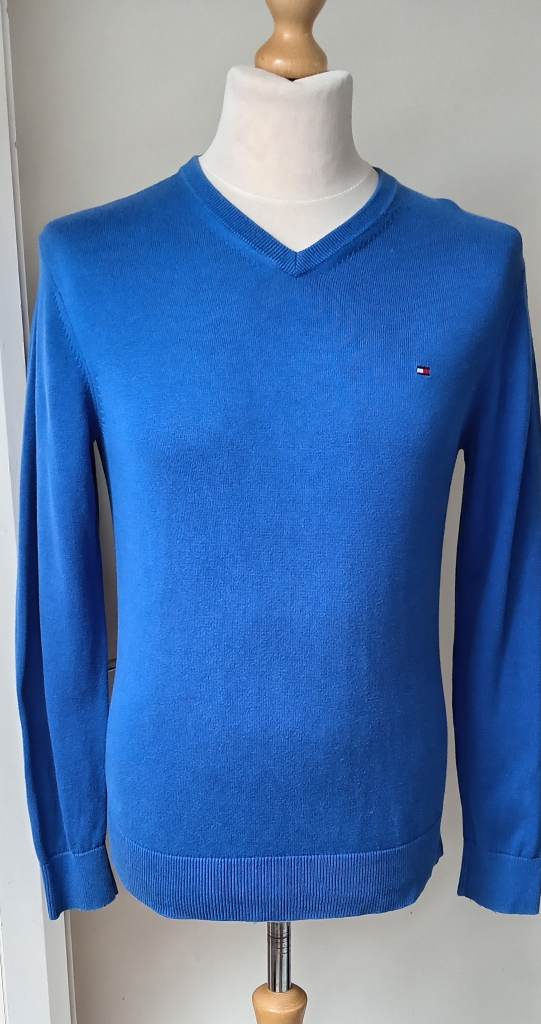 Tommy Hilfiger Jumper  Blue Cotton Mens Mans Authentic Designer Size S