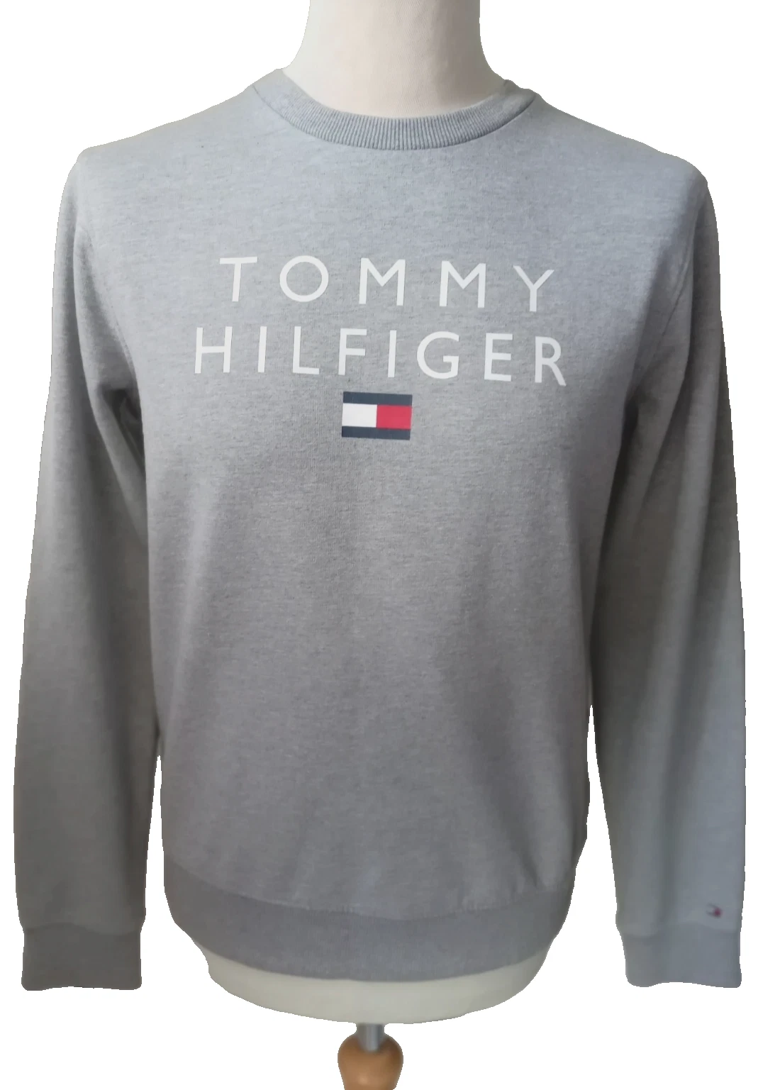 Hilfiger Sweatshirt Jumper Top Grey Unisex Mens Womens Size M/14 Ex. Cond.