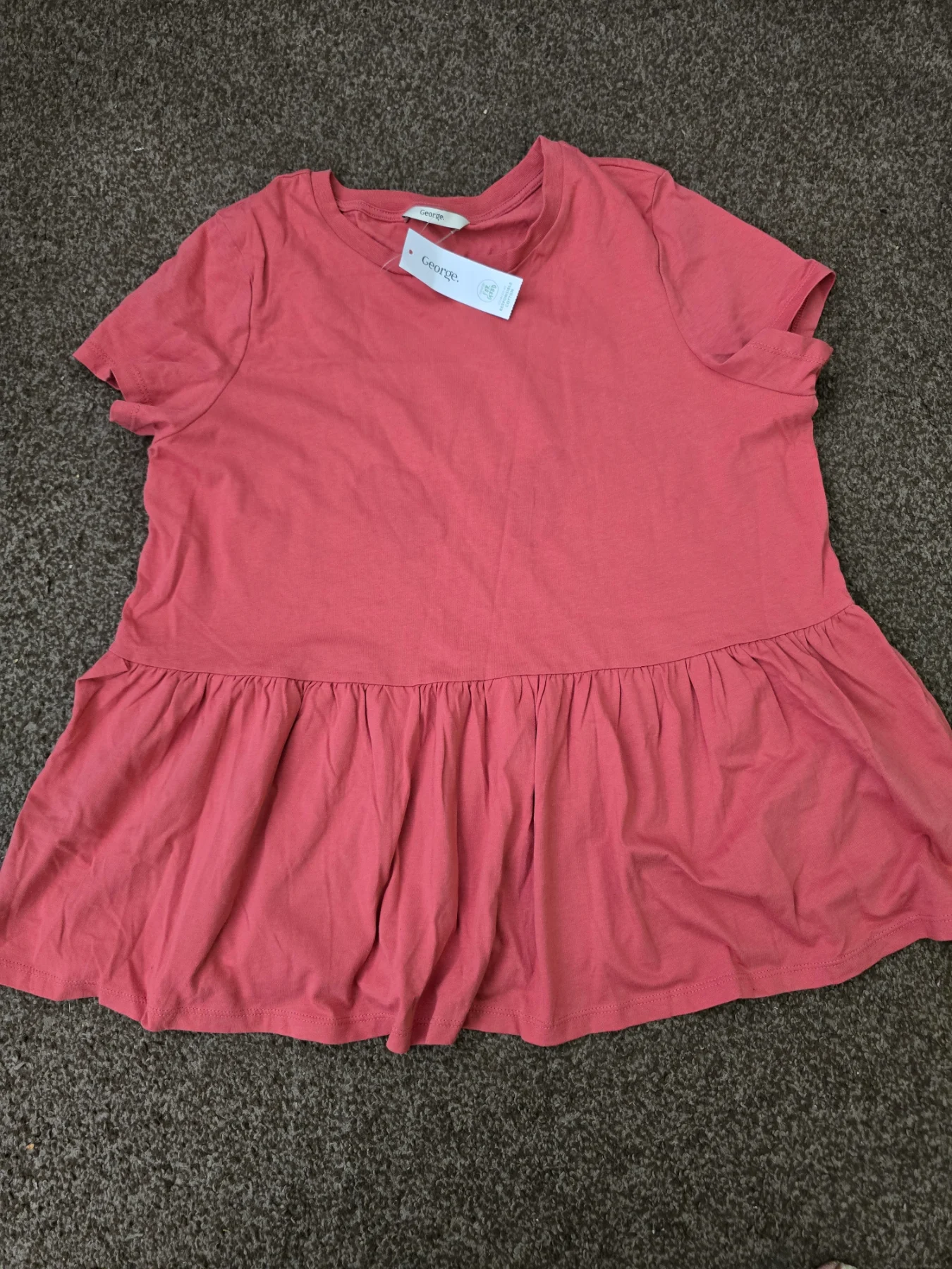 George Dark Pink Peplum Top – Size 14