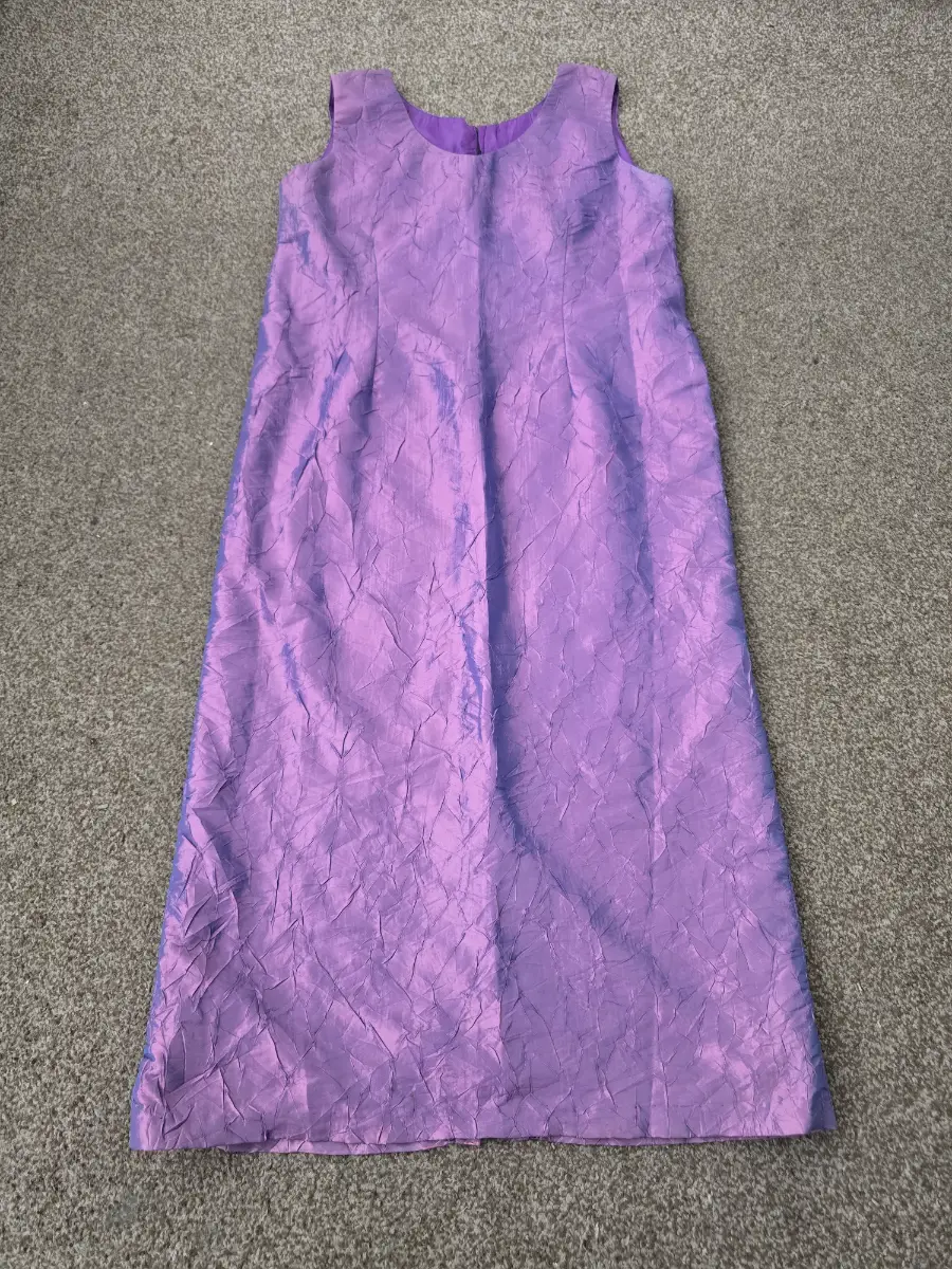Handmade Purple Iridescent Sleeveless Maxi Dress UK 18-20 Vintage Style