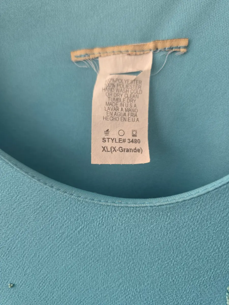 Stunning Aqua Blue Beaded Occasion Skirt Suit– Size XL