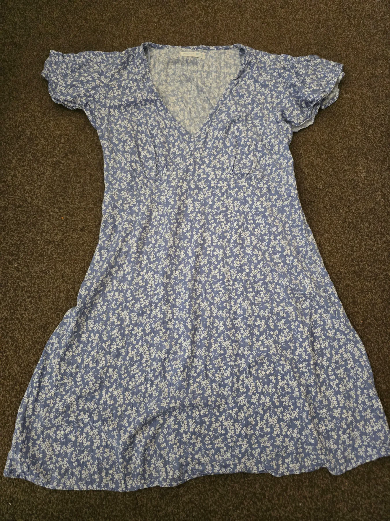 Ladies Primark Blue Floral Dress – Size 14