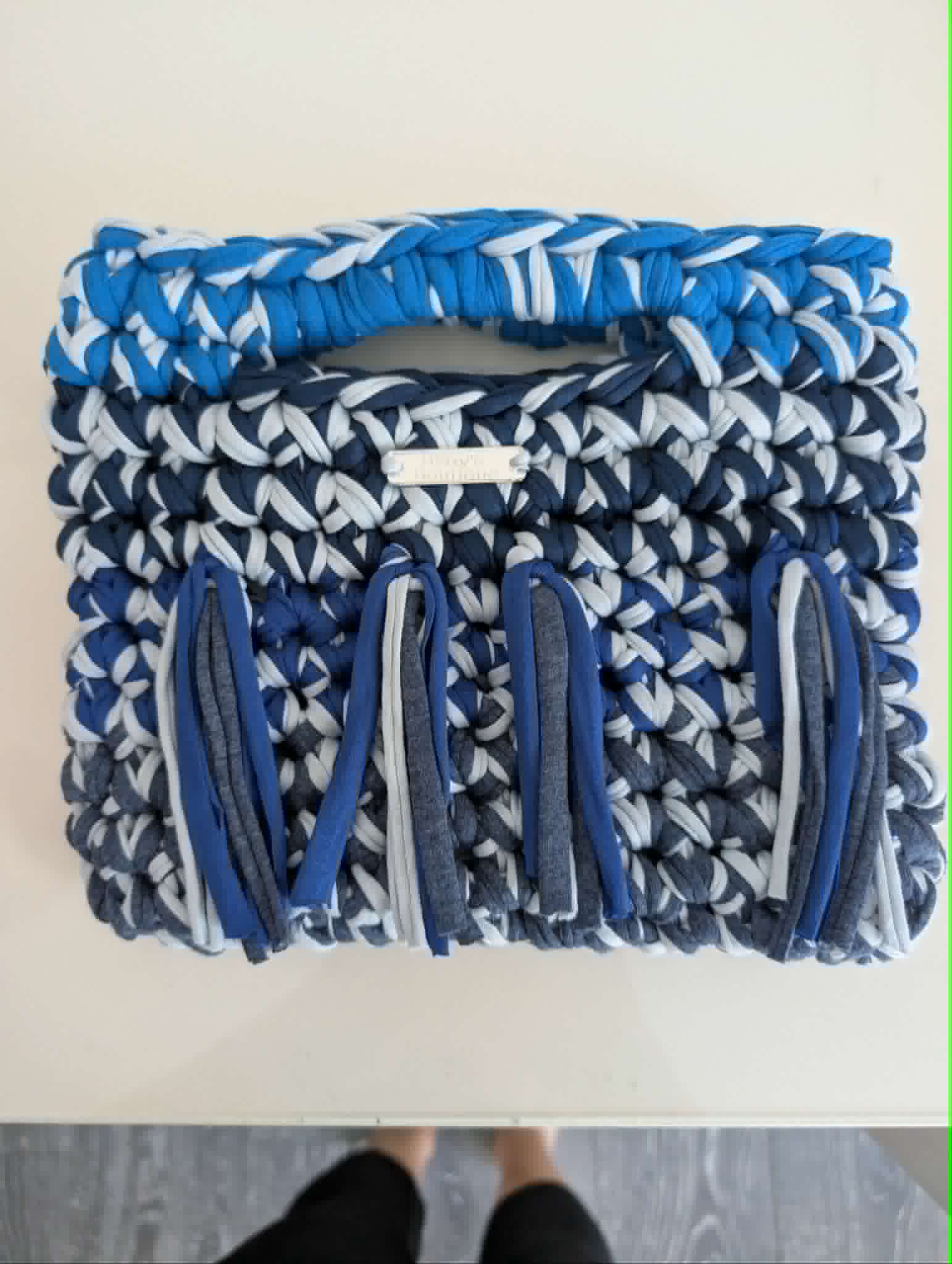 Handmade Crochet Blues Boho Handbag