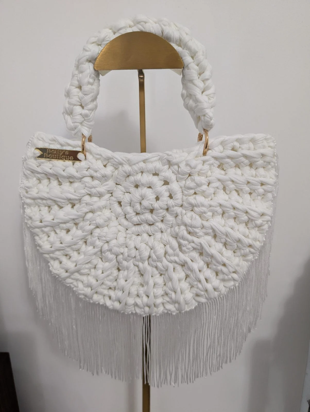 Bridal White Crochet Handbag