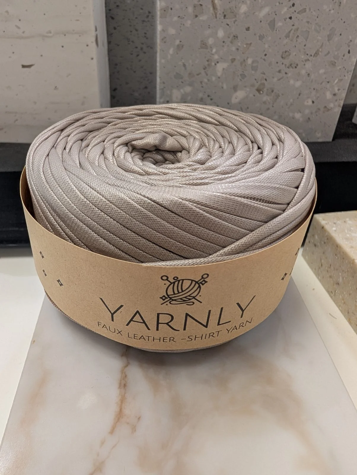Yarnly Beige Faux Leather Shirt Yarn