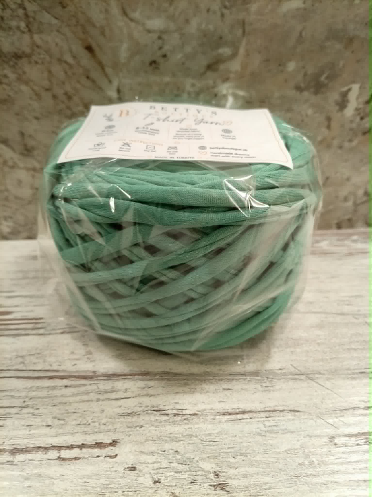 Aqua green T-shirt yarn 84m crochet knitting