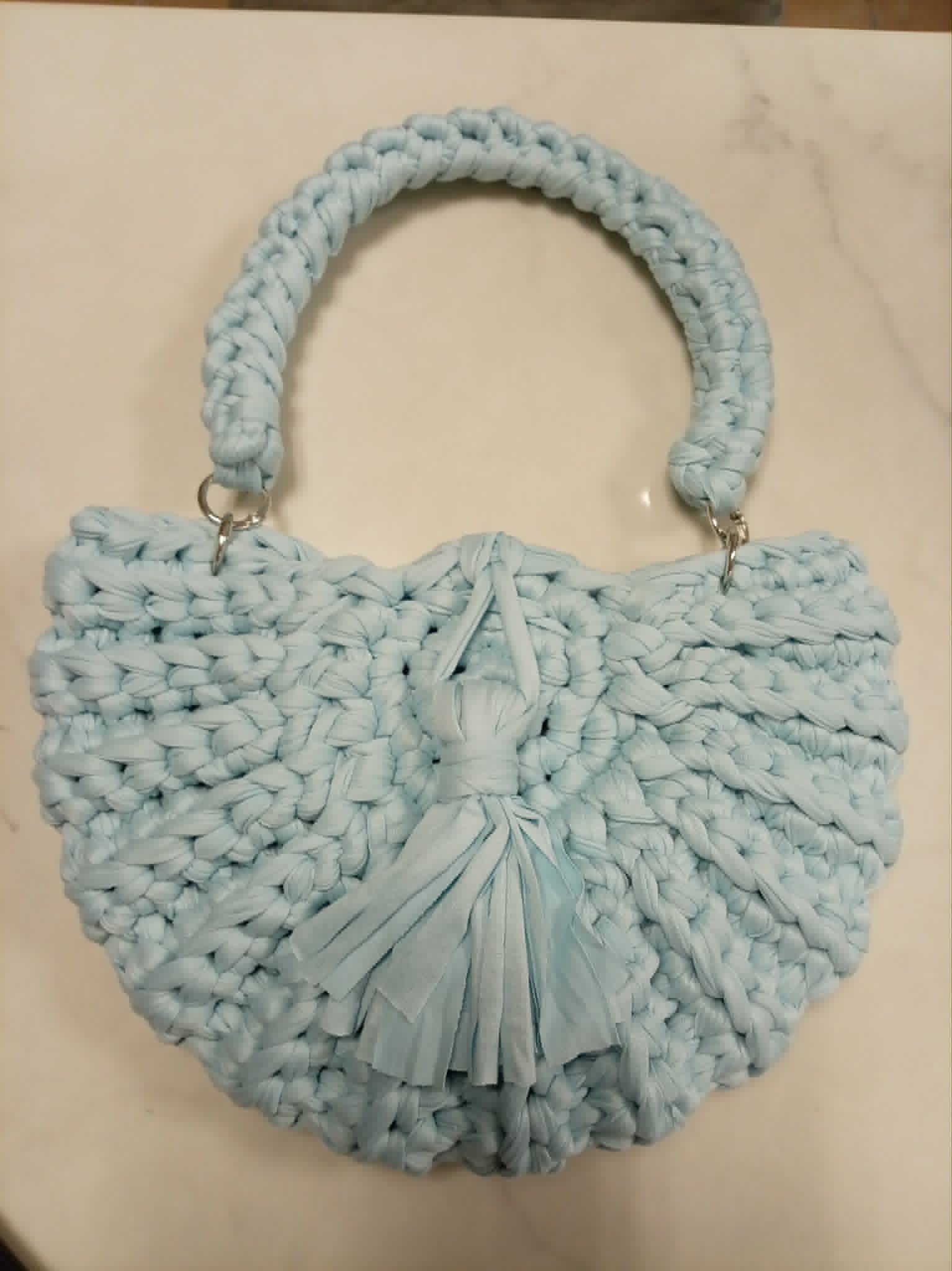 Handmade Baby Blue Crochet Handbag