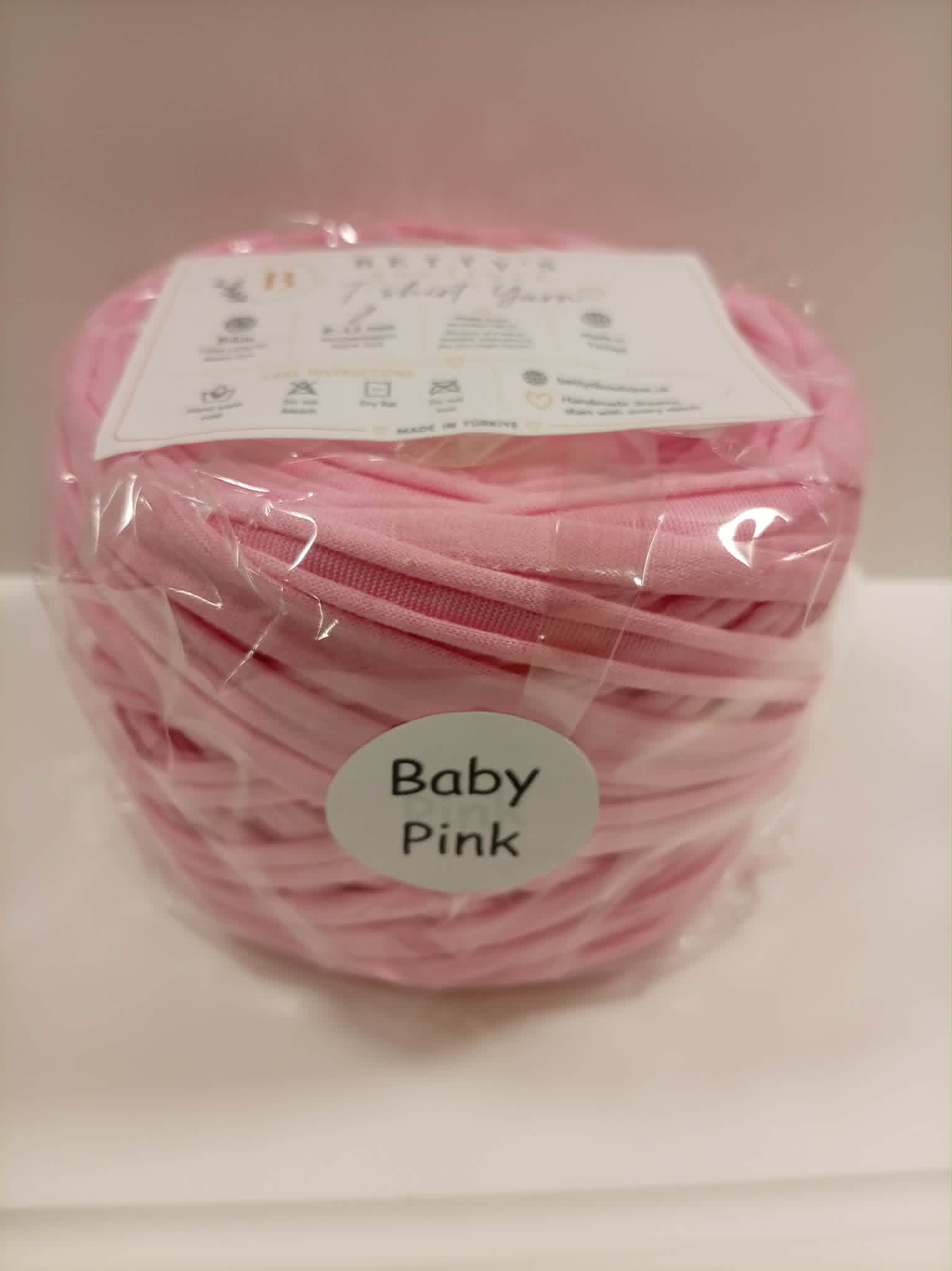 Baby Pink Tshirt Yarn Crochet 84m