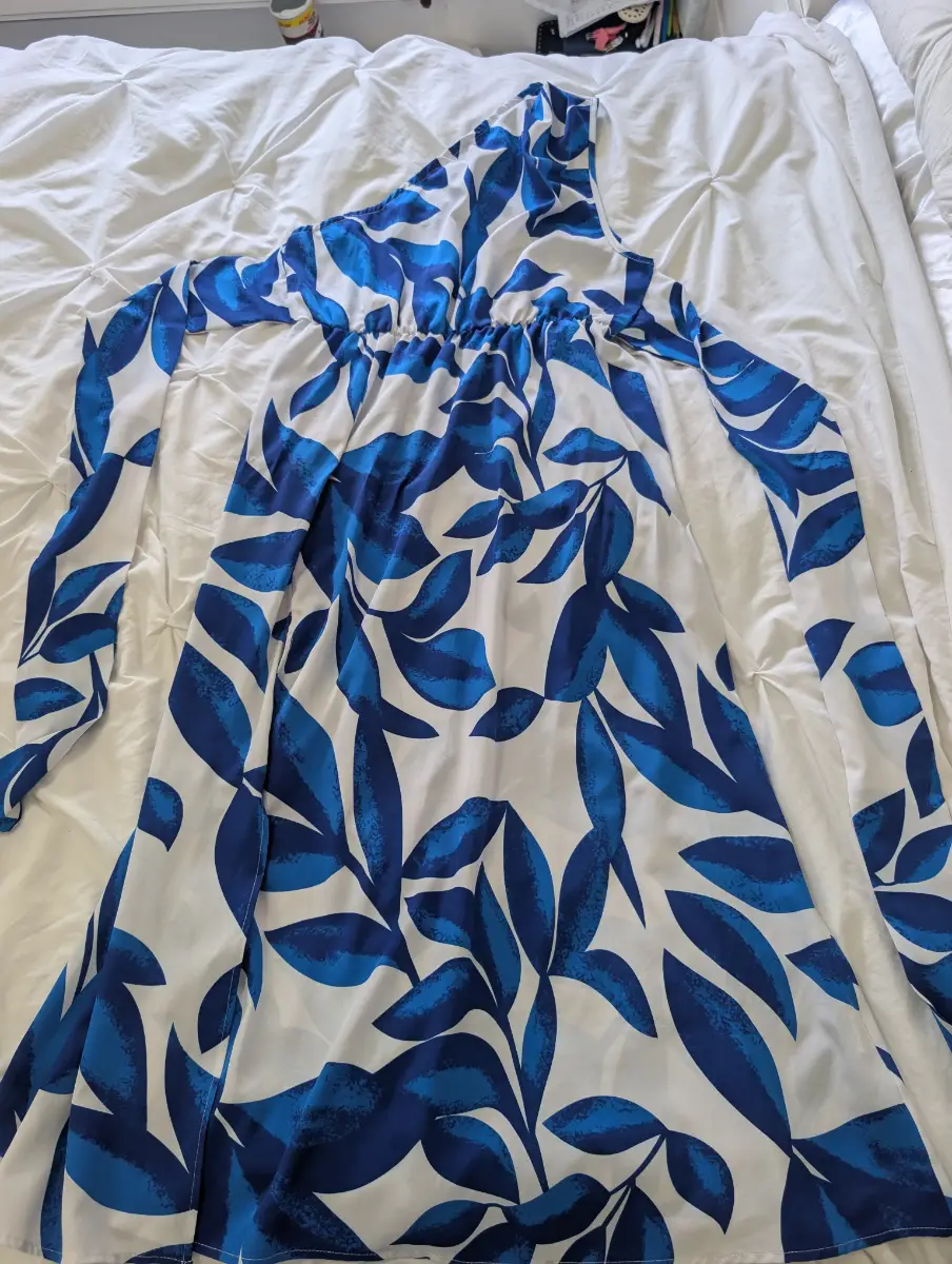 One shoulder Summer Dress Blue & White